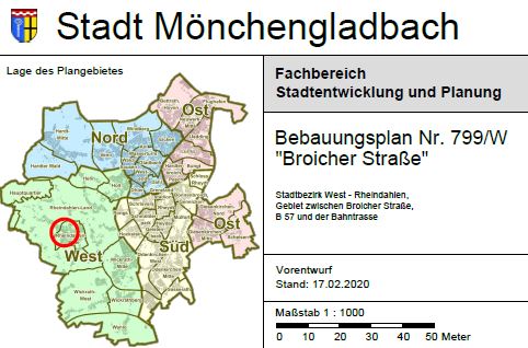 Земельный участок в Германии в 41179 Mönchengladbach, 1249,28 м2