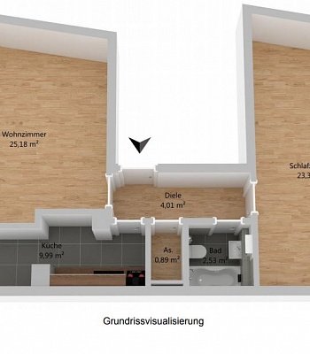 Квартира в Германии в 40468 Düsseldorf, 66 m2
