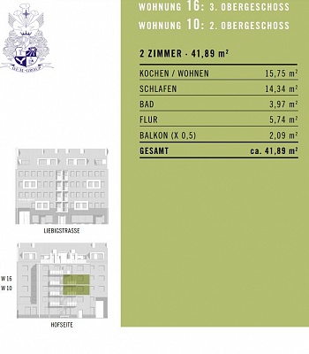 Квартира в Германии в 50823 Köln, район Neuehrenfeld, 41,89 m2