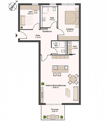 �������� ����������� � �������� � 46509 Xanten, 91,38 m2