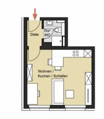 Квартира в Германии в самом центре 50676 Köln, 25,9 m2