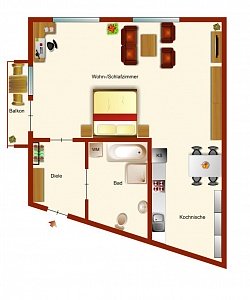 Квартира в Германии в 41199 Mönchengladbach, 32 m2